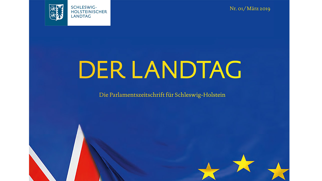 Das Deckblatt der ersten Ausgabe der Landtagszeitschrift 2019 zum Thema Europa 