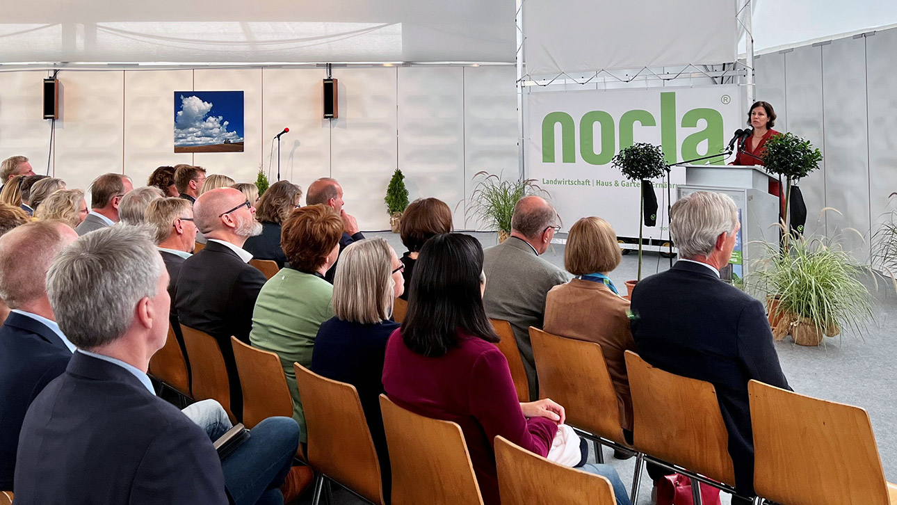 Landtagpräsidentin Kristina Herbst hält die Eröffnungsrede der Norla 2022.   