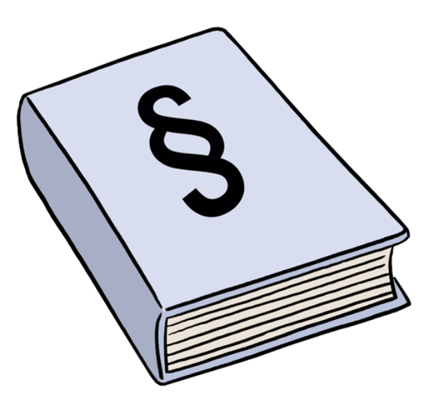 Gesetzbuch Buch mit dem Zeichen für Paragraph auf dem Deckel