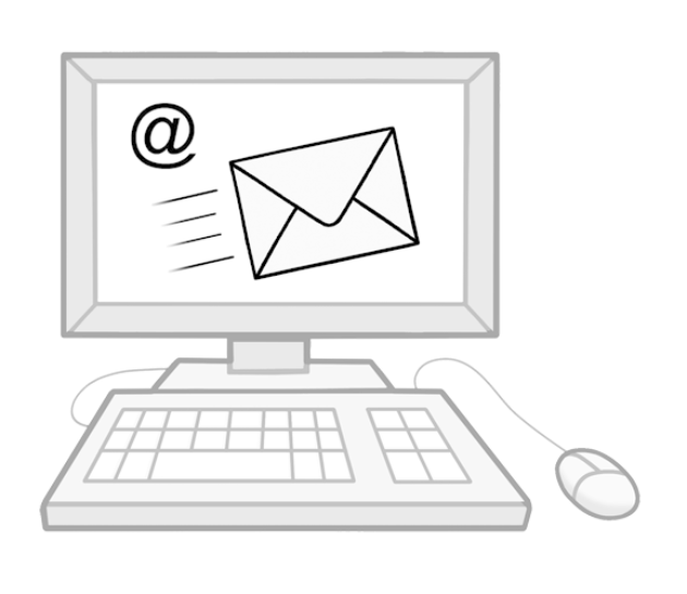 PC mit Brief im Bildschirm PC mit Brief im Bildschirm