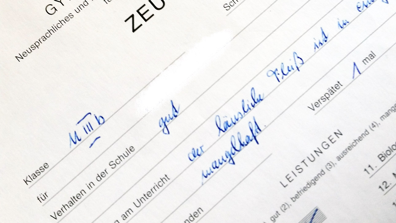 Zeugnis Kopfnote Illustration