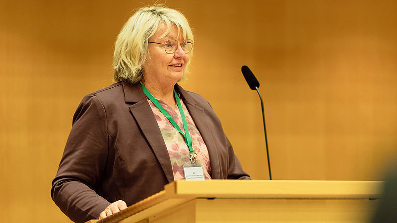 Jette Waldinger-Thiering spricht vor den Teilnehmenden des Nordischen Rates