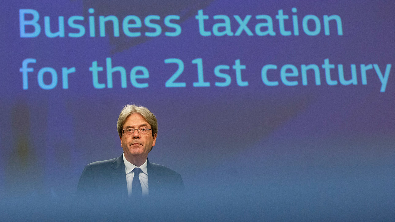 Unternehmenbesteuerung EU-Kommission Pressekonferenz Gentiloni, Paolo