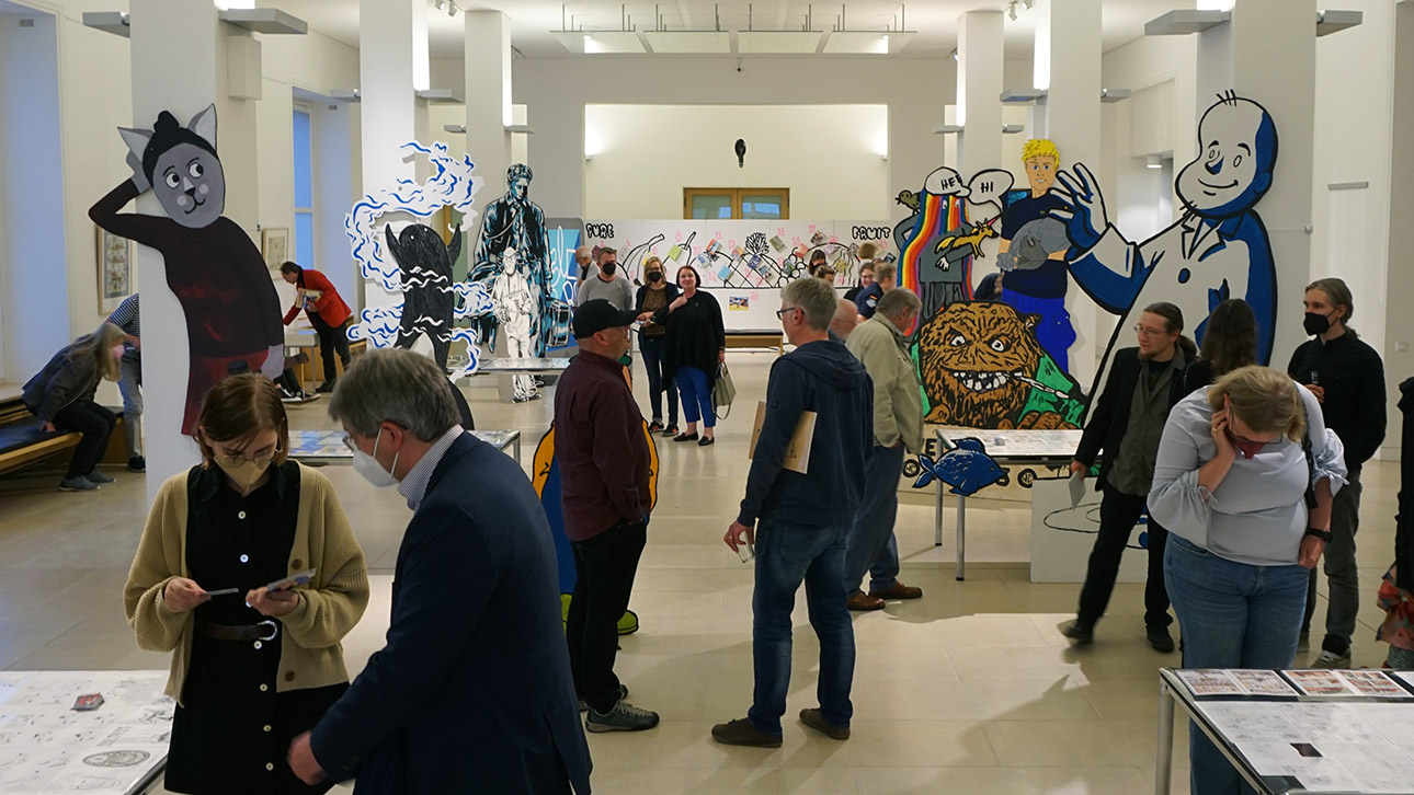 Eröffnung Comic-Ausstellung Übersicht Ausstellung  