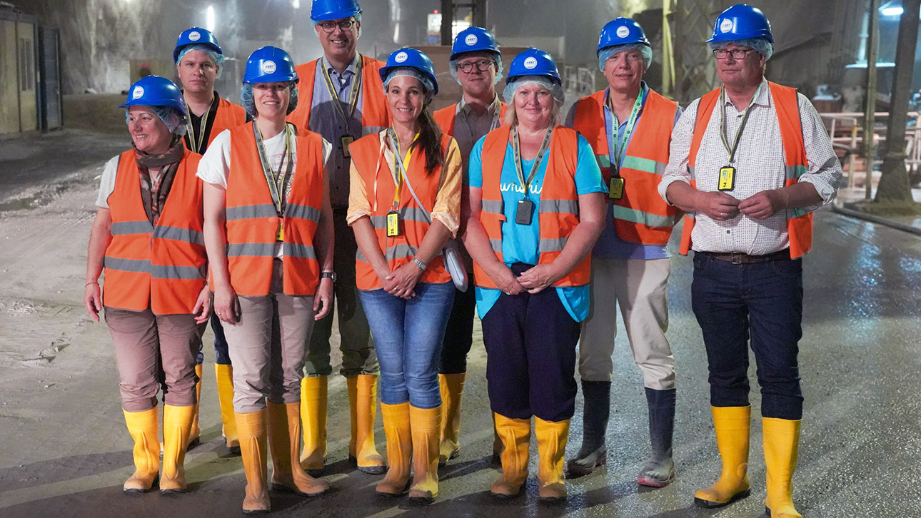 Die Delegation aus Schleswig-Holstein auf der Baustelle des Brenner-Basistunnel.