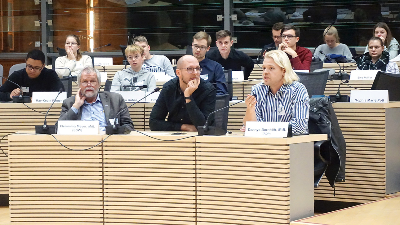 Flemming Meyer (SSW), Tobias von Pein (SPD) und Dennys Bornhöft (FDP)