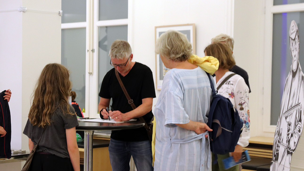 Mini-Workshop bei der Comic-Ausstellung