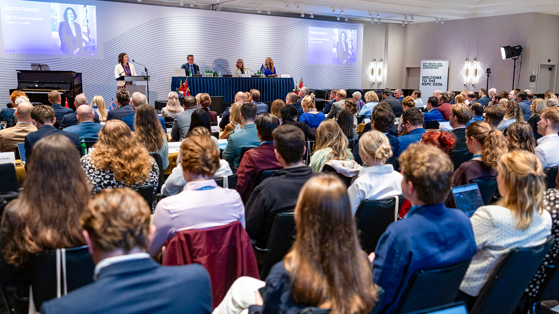 Landtagspräsidentin Kristina Herbst spricht auf der BSPC 2026 in Lübeck