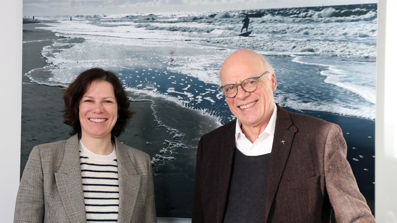 Pressefoto mit Landtagspräsidentin Herbst und dem Beauftragten für jüdisches Leben Ulrich 