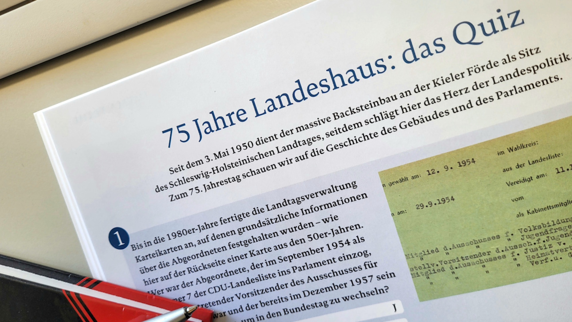 Seite des Landtagsquiz aus dem Magazin "Der Landtag"
