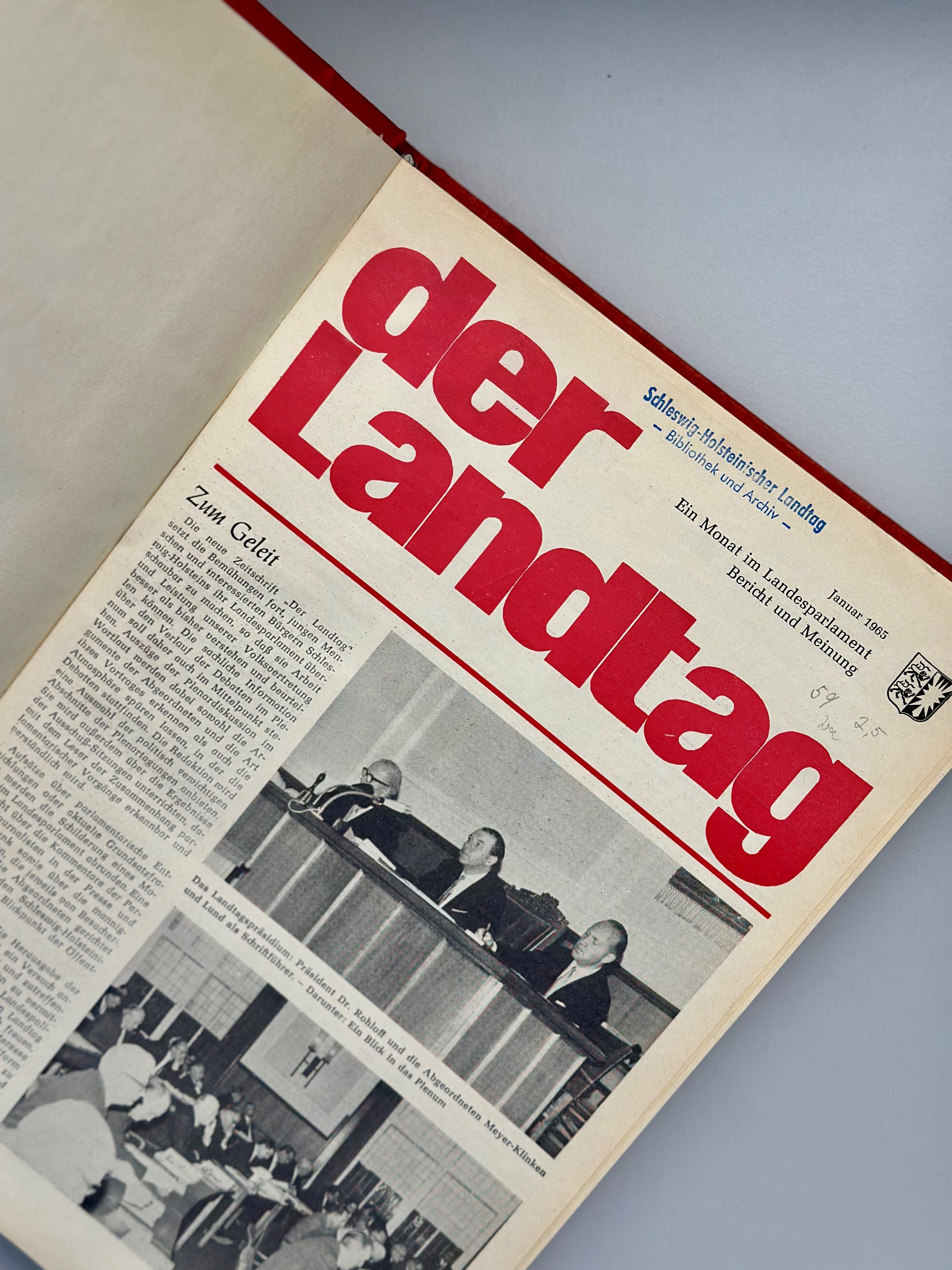 Die erste Ausgabe von „Der Landtag" erschien im Januar 1965.