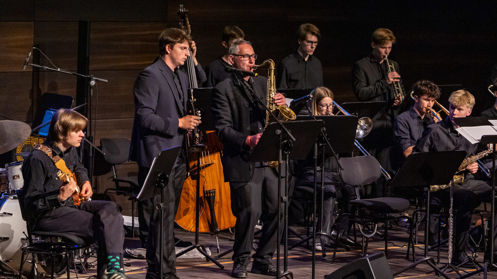 Das LandesJugendJazzOrchester beim Festakt