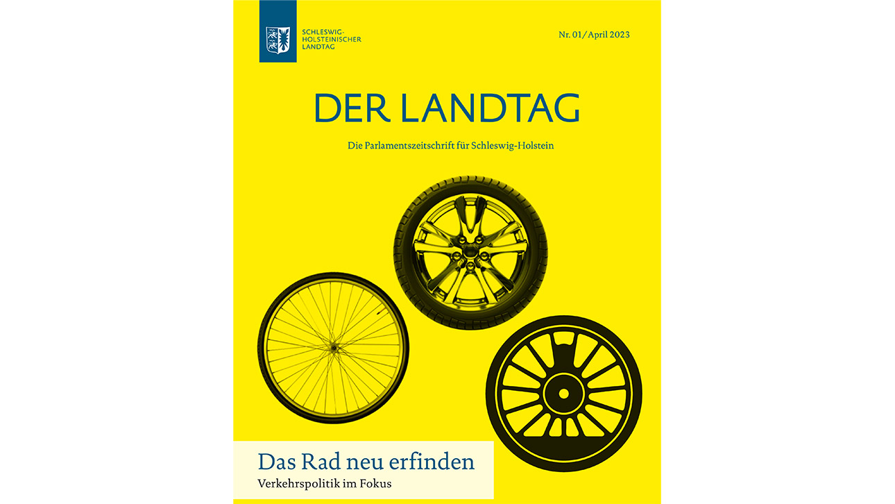 Gelbes Titelbild mit Rädern 