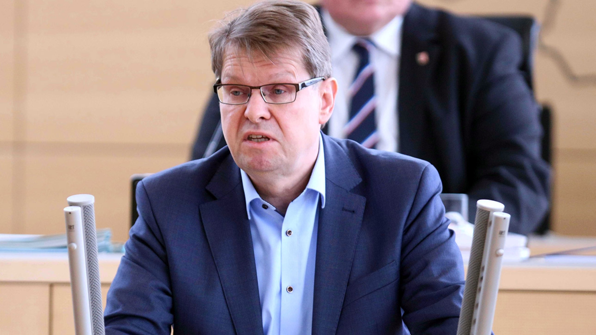 SPD-Oppositionsführer Ralf Stegner hält eine Rede im Plenarsaal des Schleswig-Holsteinischen Landtages.