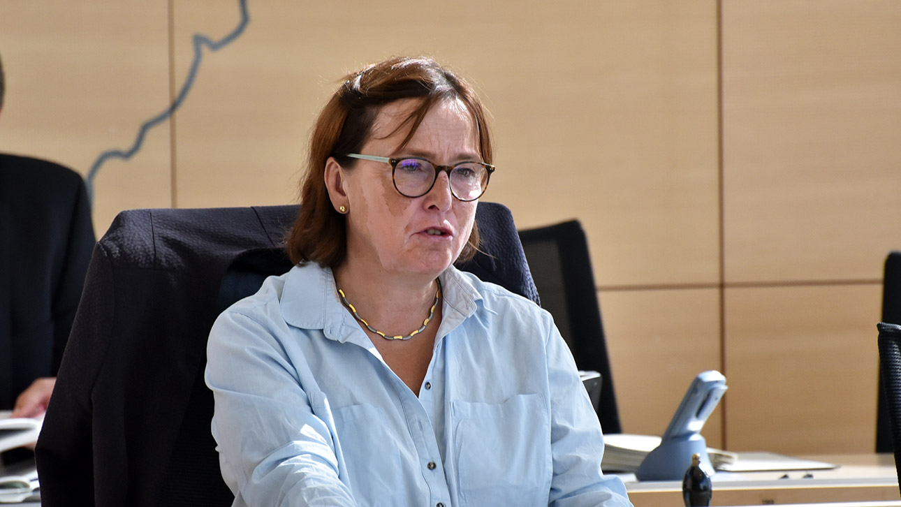 Landtagsvizepräsidentin Eka von Kalben hält eine Rede im Plenarsaal des Landtages