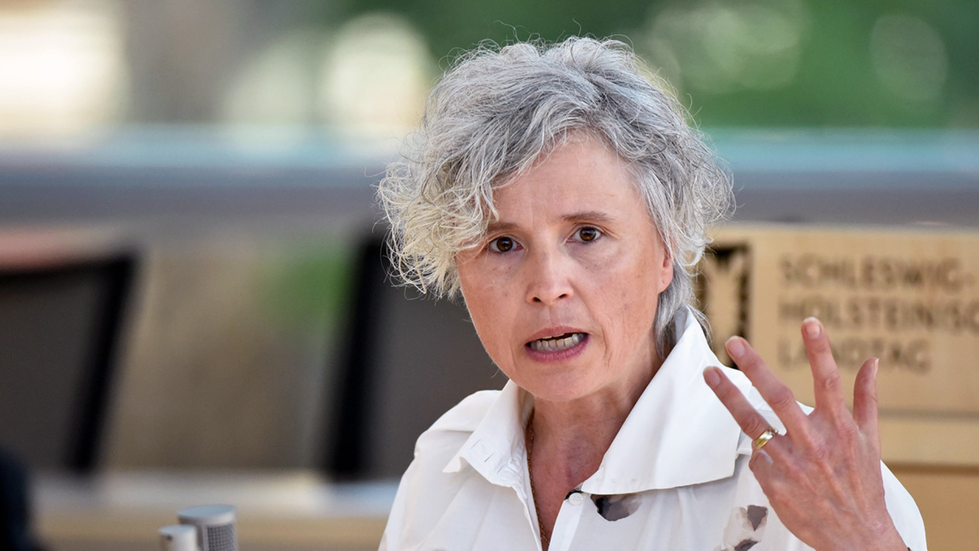 Täck, Ulrike Grüne Plenum © Foto: Thomas Eisenkrätzer Die Grünen-Abgeordnete Ulrike Täck hält eine Rede im Plenarsaal des Schleswig-Holsteinischen Landtags