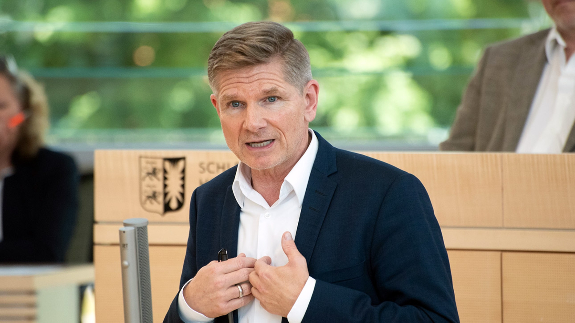 Garg, Heiner FDP Plenum © Foto: Thomas Eisenkrätzer Der FDP-Abgeordnete Heiner Garg hält eine Rede im Plenarsaal des Schleswig-Holsteinischen Landtages.