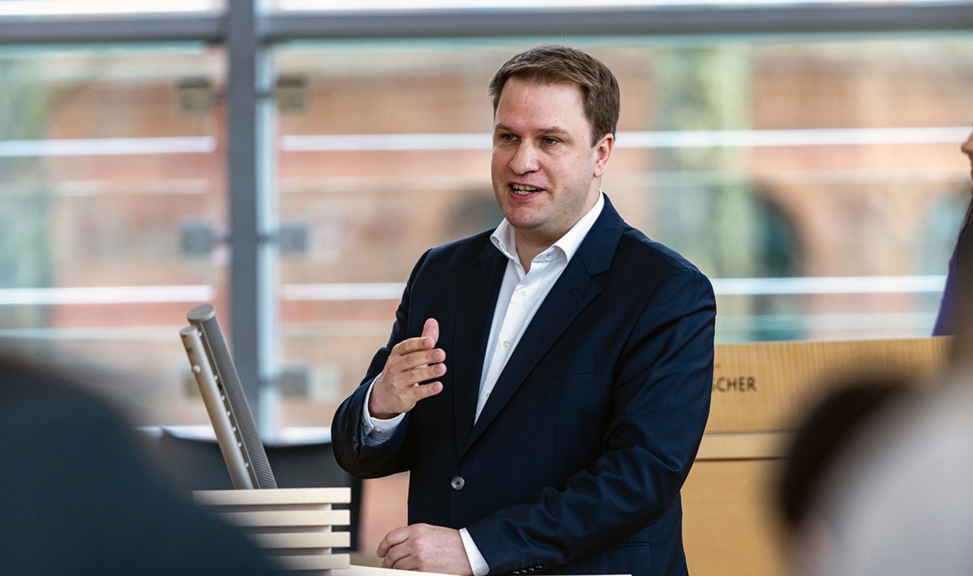 Vogt Christopher FDP Plenum © Foto: Landtag, Sönke Ehlers Der FDP-Fraktionsvorsitzende Christopher Vogt hält eine Rede im Plenarsaal des Schleswig-Holsteinischen Landtages.