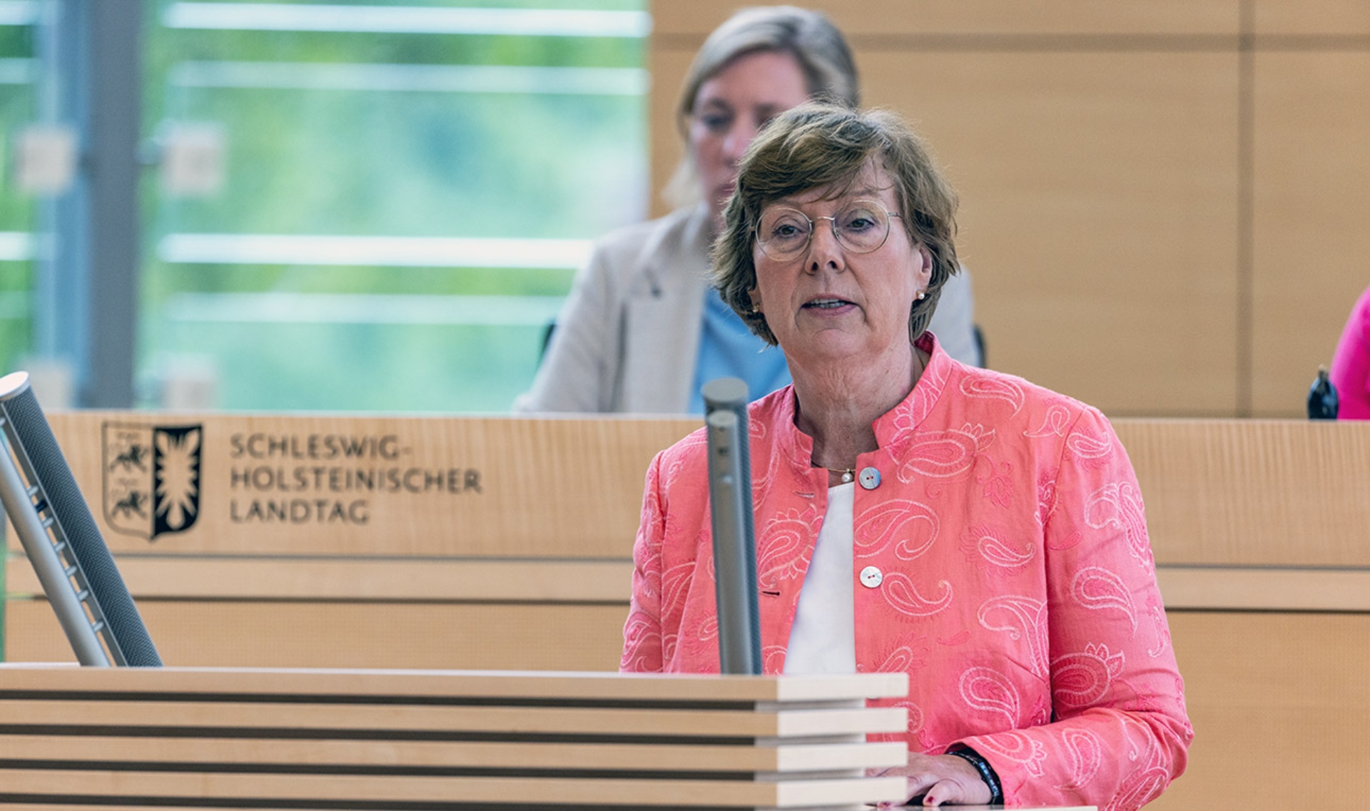CDU-Innenministerin Sabine Sütterlin-Waack hält eine Rede im Plenarsaal des Schleswig-Holsteinischen Landtages.