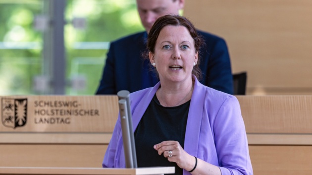 Die SSW-Abgeordnete Sybilla Nitsch hält eine Rede im Plenarsaal des Schleswig-Holsteinischen Landtages