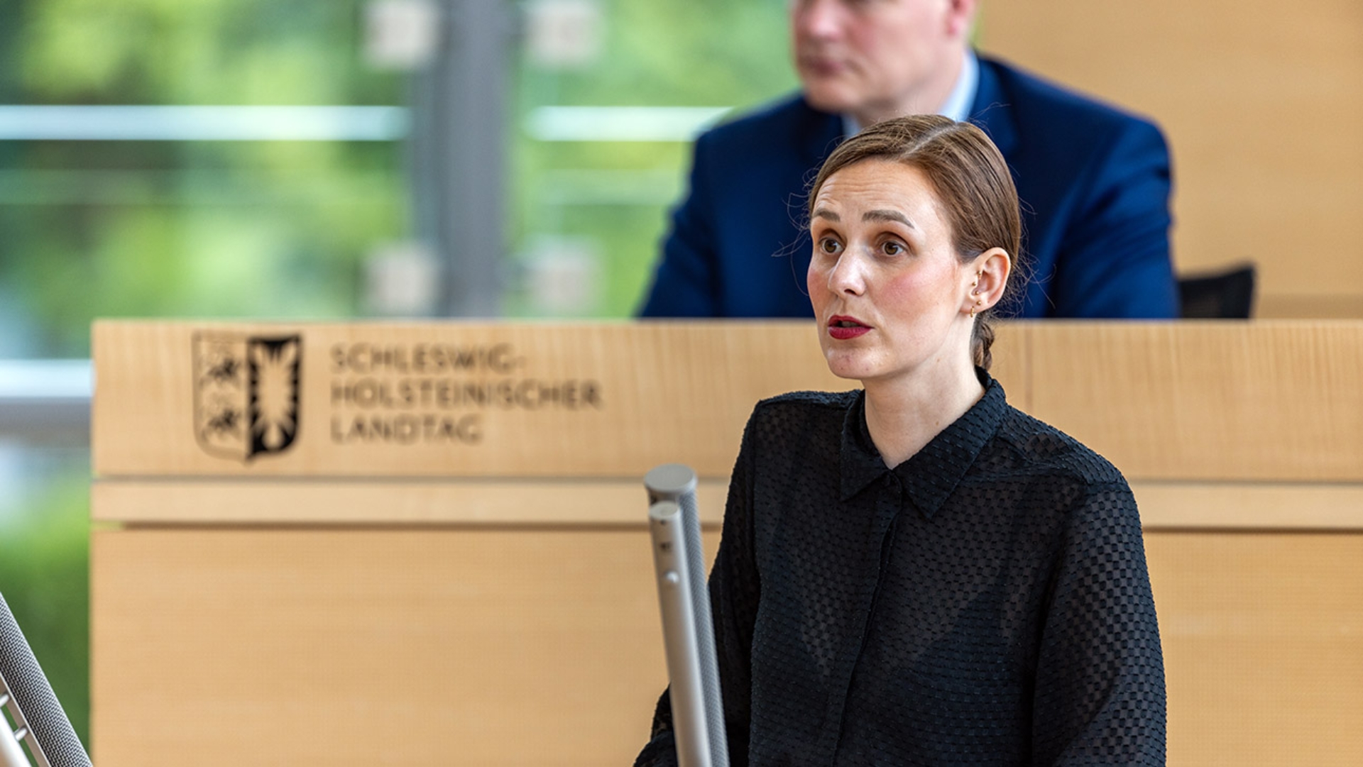 Die SPD-Abgeordnete Sophia Schiebe hält eine Rede im Plenarsaal des Schleswig-Holsteinischen Landtages.