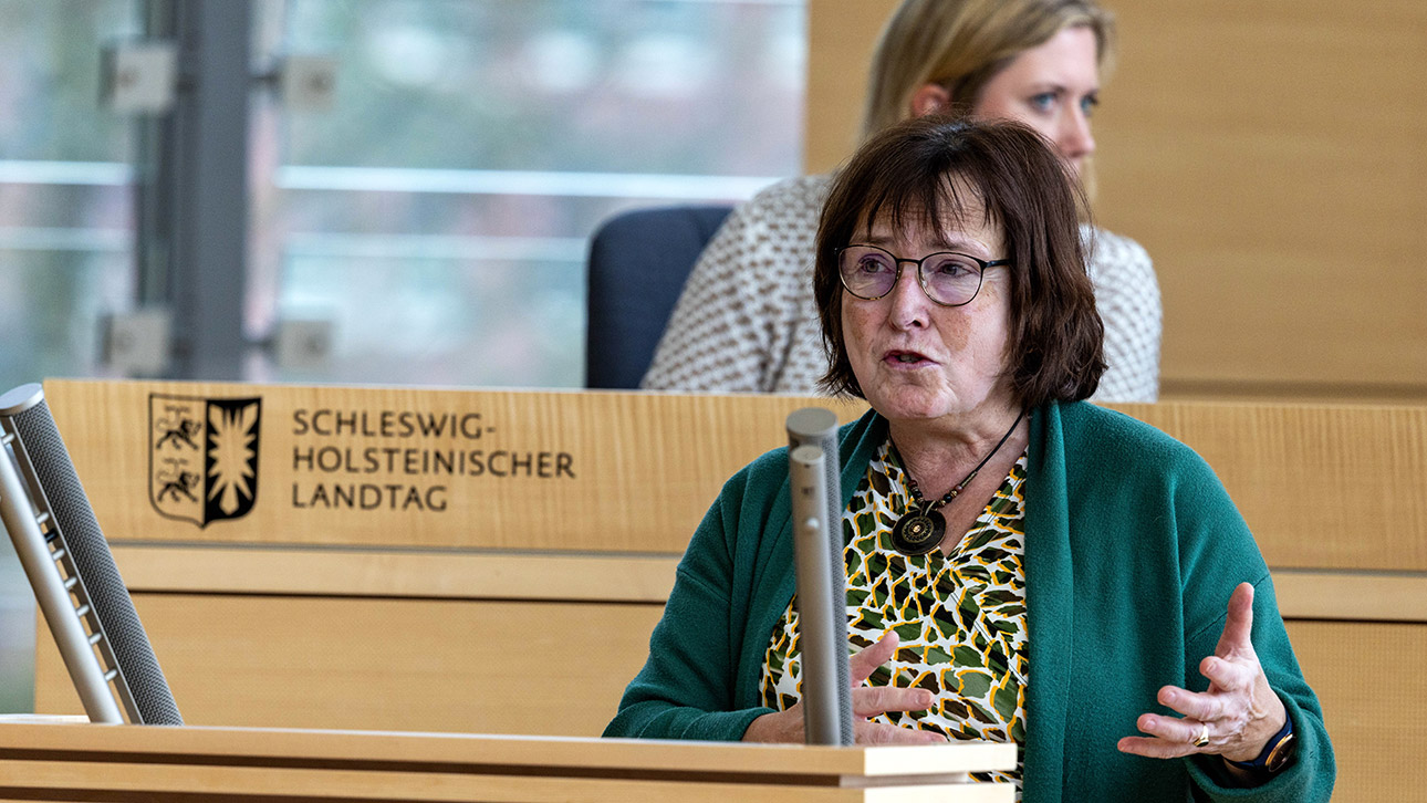 Die Grünen-Abgeordnete Eka von Kalben hält eine Rede im Plenarsaal des Schleswig-Holsteinischen Landtages