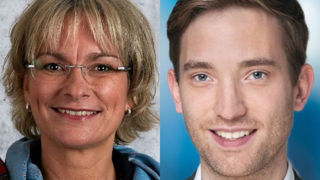 Die Schriftführer der 19. Wahlperiode: Kathrin Wagner-Bockey und Lukas Kilian