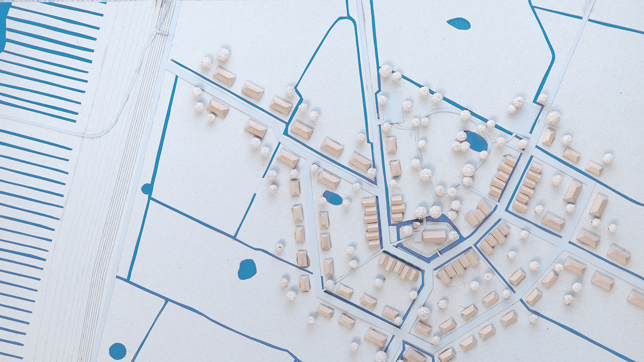 Illustration Wahlkreise, zu sehen ist eine grafisch dargestellte Häusersiedlung