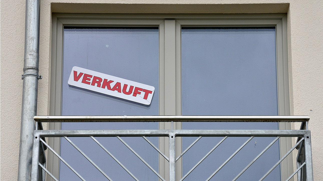 Eigenheim Eigentumswohnung Verkaufsschild Illustration