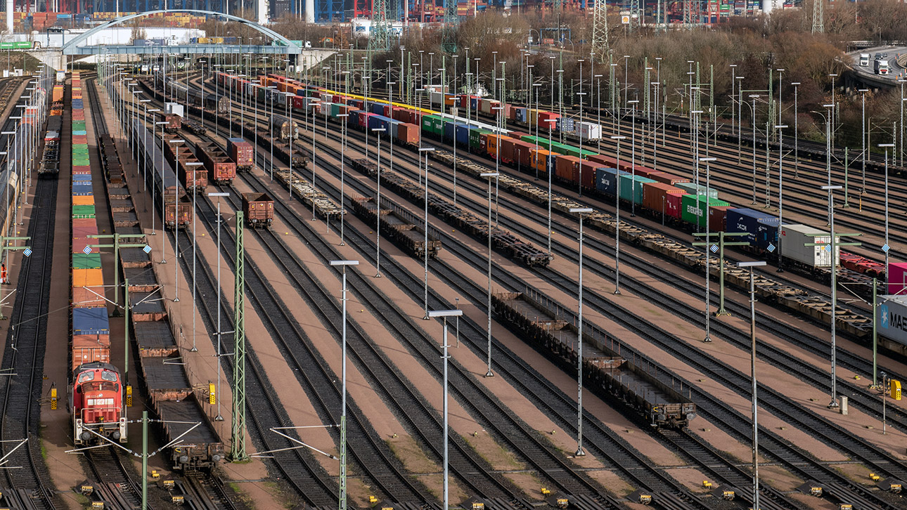 Güterzuege Hamburg Illustration