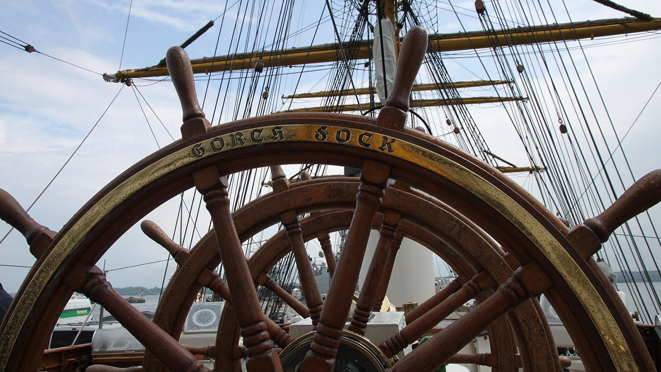 Das Steuerrad der „Gorch Fock“