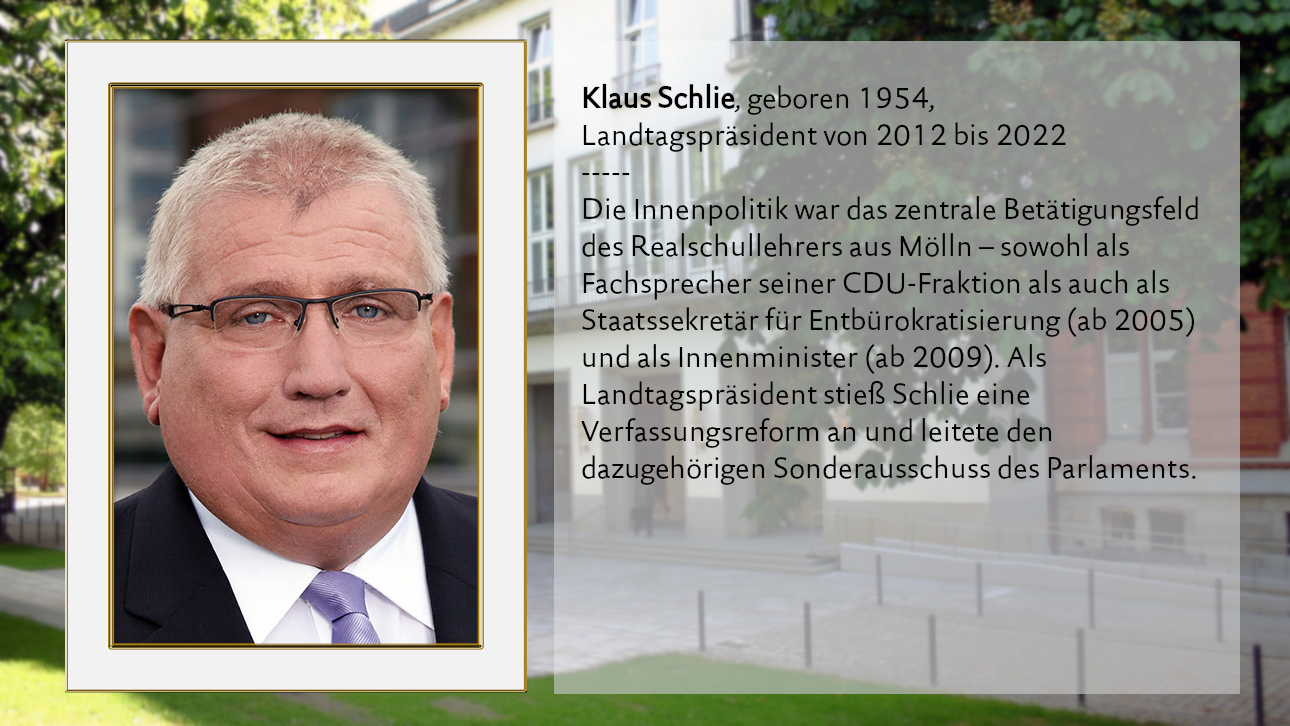 Klaus Schlie, geboren 1954, Landtagspräsident seit 2012 