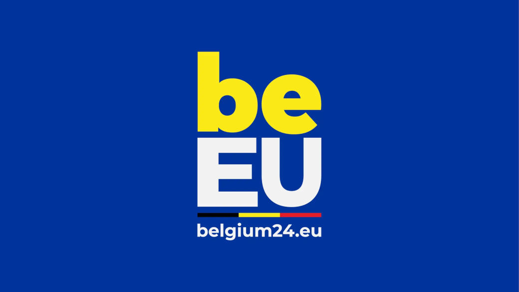 belgieeu Das Logo der belgischen Ratspräsidentschaft mit
