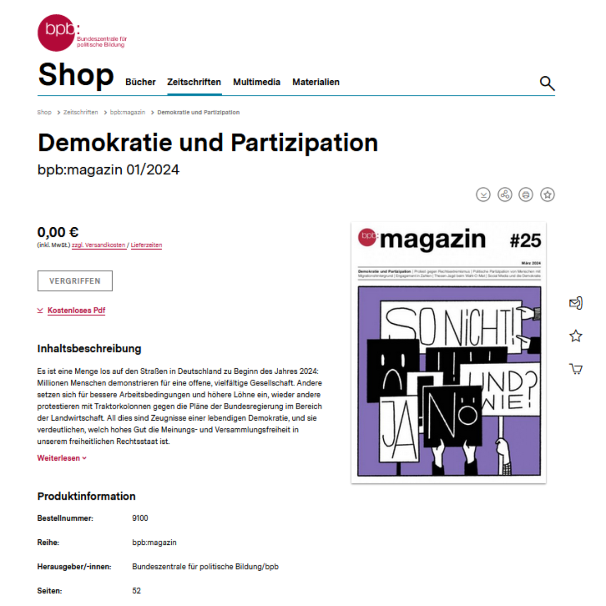 Das Titelblatt der Zeitschrift ist abgebildet