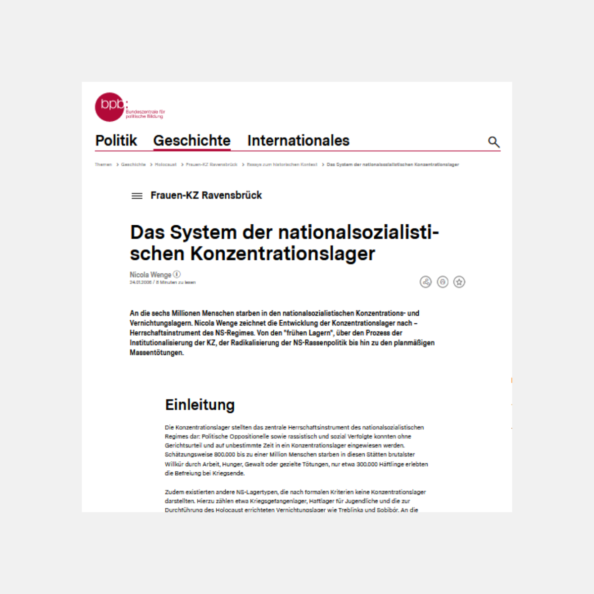 Screenshot des Artikels vor grauem Hintergrund