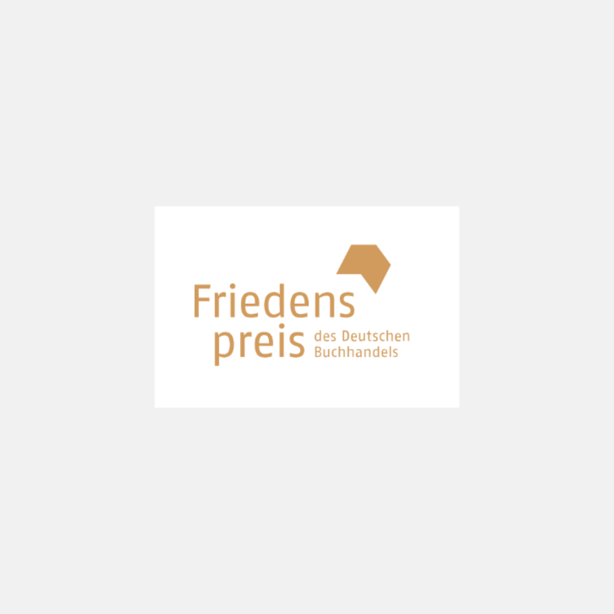 Logo des Friedenspreises des deutschen Buchhandels, in goldener Schrift geschrieben
