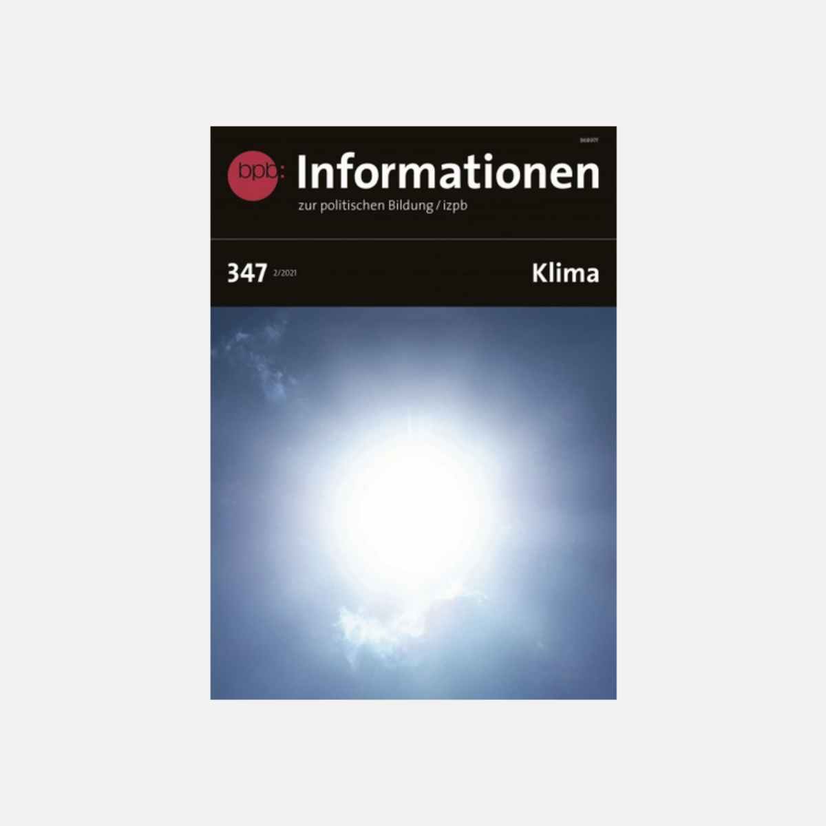 Titelblatt des magazins, Bild vom blauen Himmel mit Sonnenspiegelung