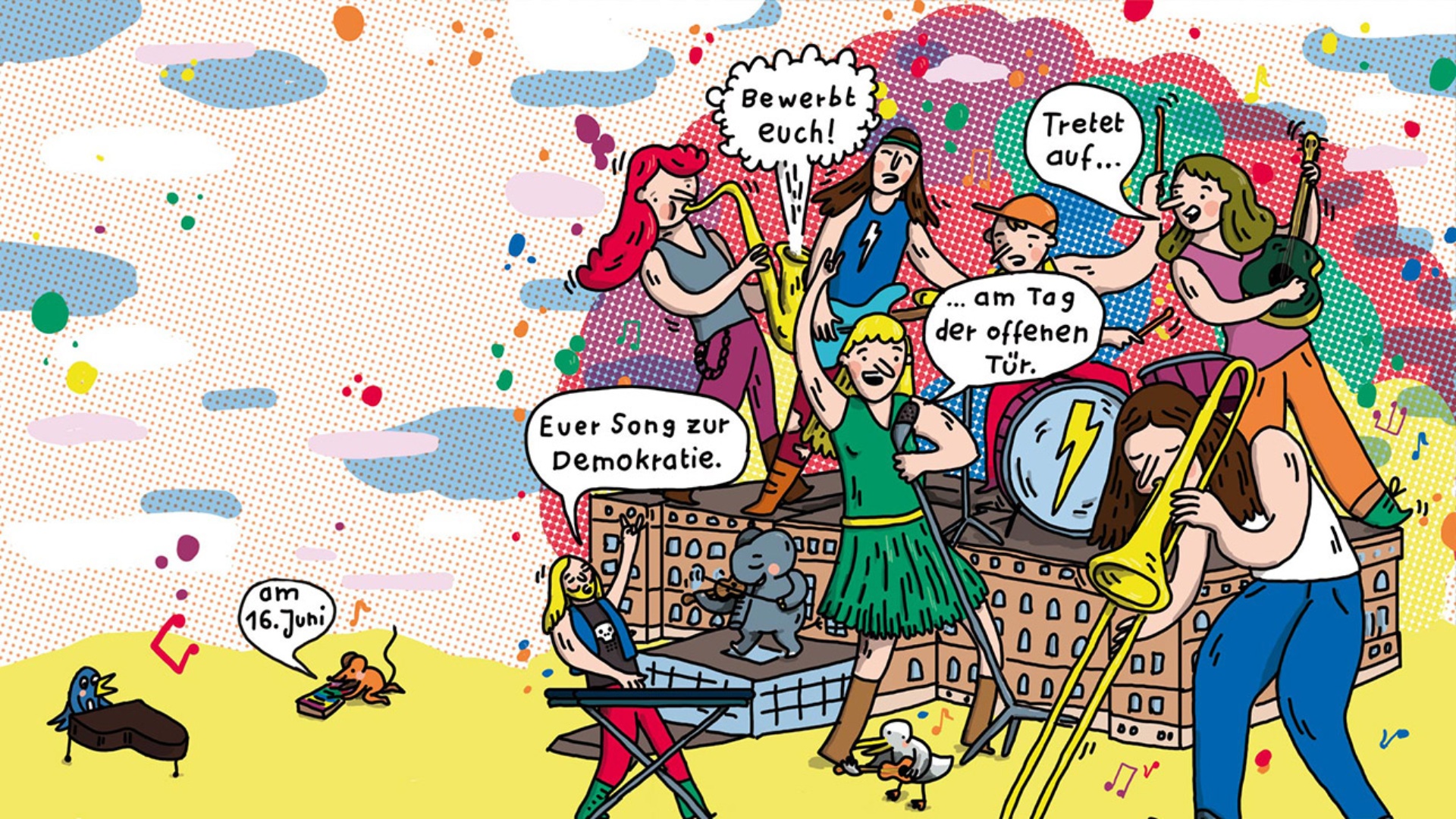 Demokratie Song Contest Plakat © Grafik: amatik